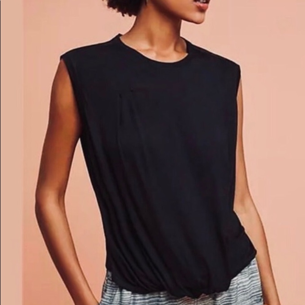 Anthropologie Tiny Twist Front Knit Boxy Top